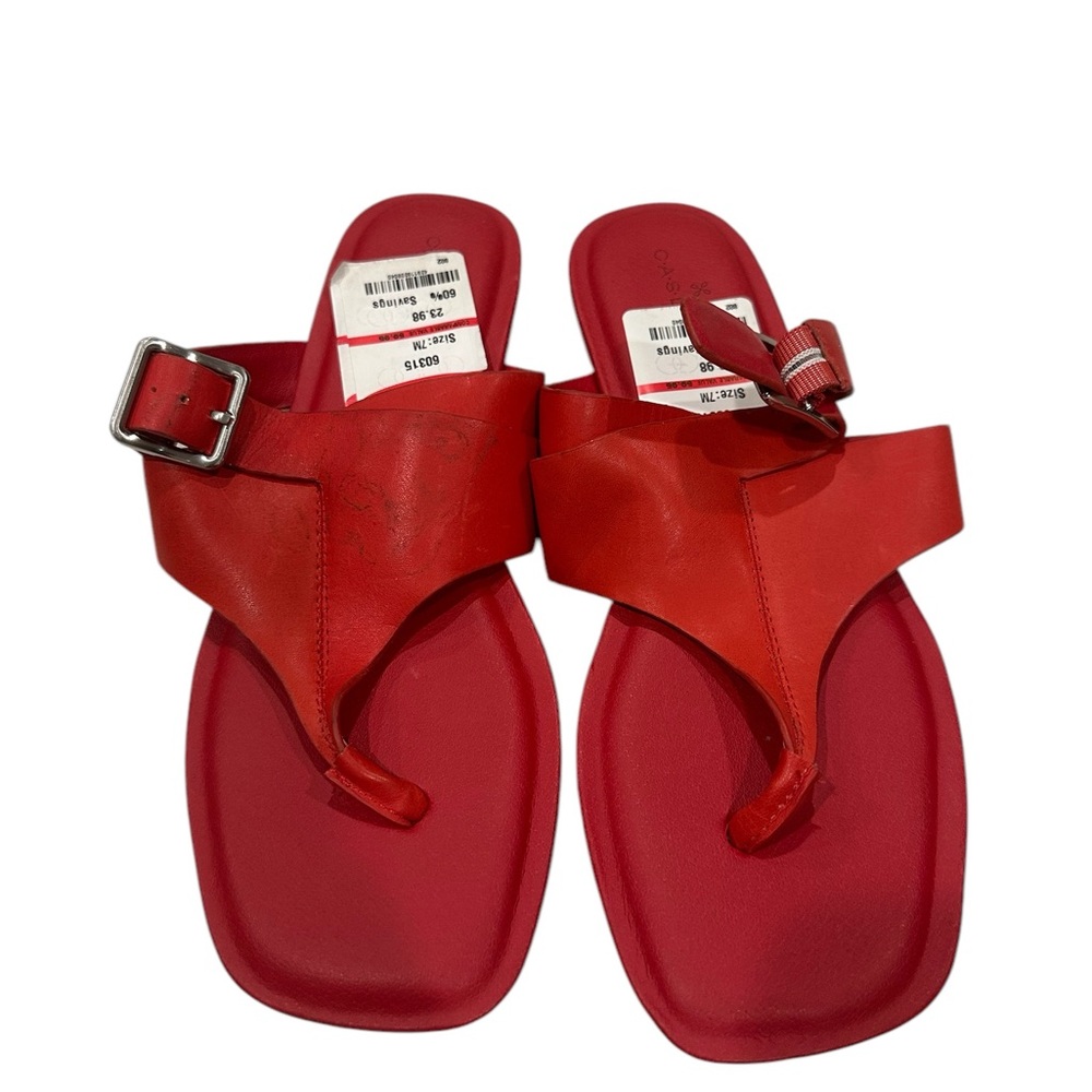 Caslon Red Circa Leather Sandals Size 7M